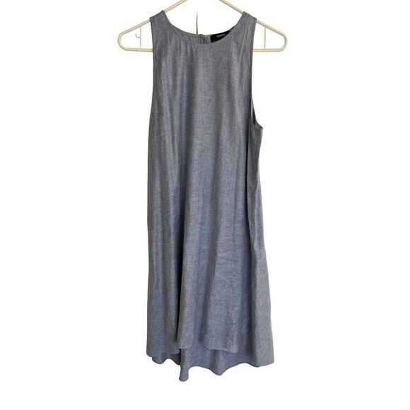 Theory Alderdale Shift Dress Blue Chambray Sleeveless Size 6 Linen Tierra Wash - Picture 1 of 5